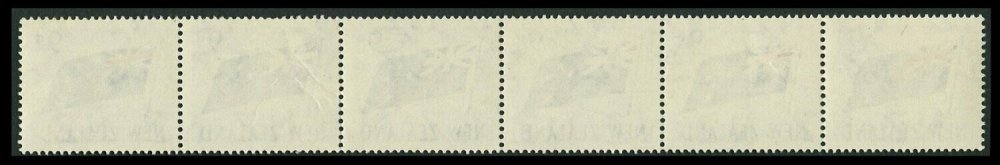 New Zealand 1960 National Flag 9d Red Omitted Strip - Image 2