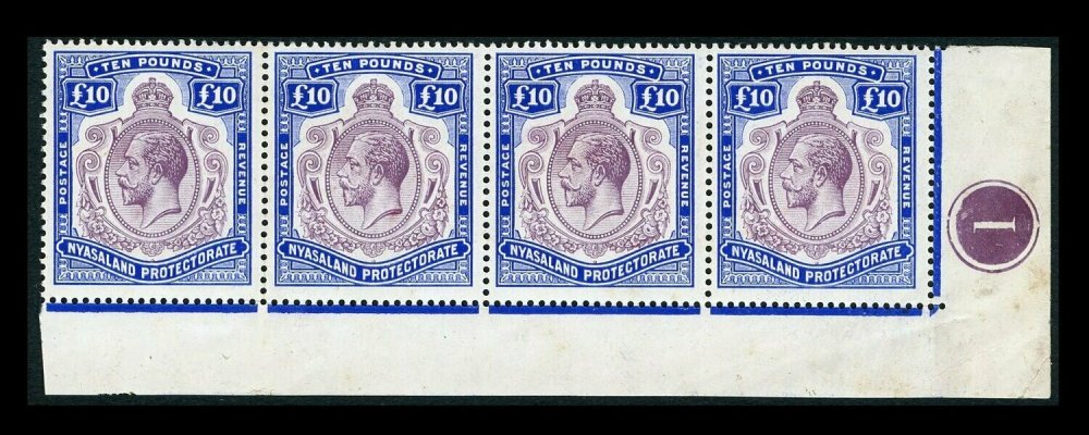 Nyasaland 1919 £10 Purple And Royal Blue - Image 2