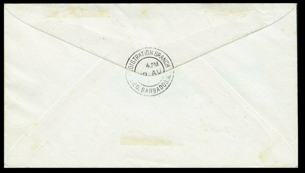 Barbados 1965 Sea Urchin 4c Horizontal Pair Imperforate - Image 2