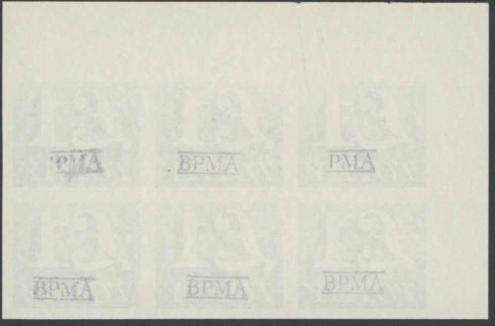 1971 Postage Due £1 Imperforate Imprimatur Cylinder Block. - Image 2