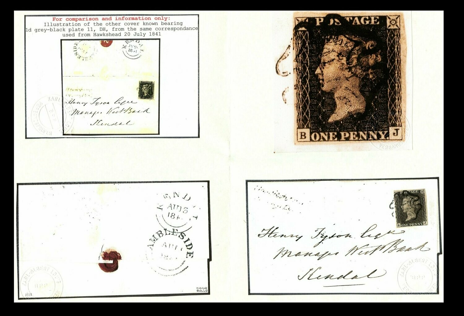 1840 1d. Grey-Black. Plate XI. Immaculate Entire Cover - Image 4