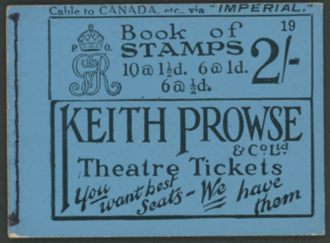 1924 2s. Booklet With Advert Pane.