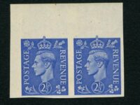 1941 2½​d Light Ultramarine Imperforate Pair