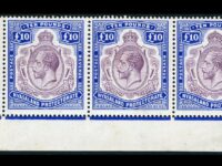 Nyasaland 1919 £10 Purple And Royal Blue