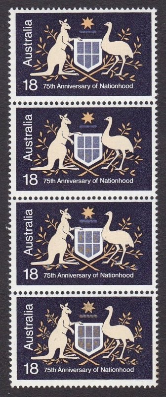 Australia 1976 Nationhood 18c Strip Die I & II Gold Omitted