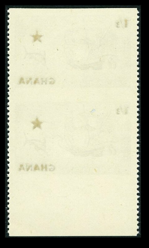 Ghana-1957 Black Star Shipping 1/3d Pair Imperforate Horizontally.SG183a - Image 2