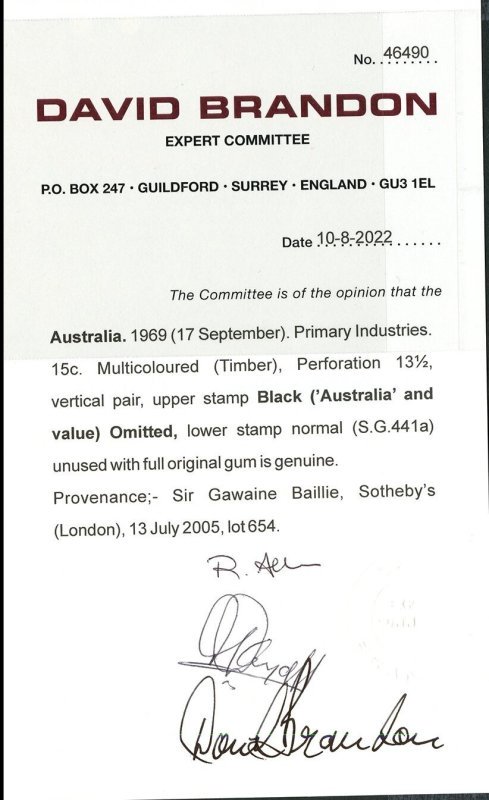 Australia 1969 Industries 15c Black Omitted - Image 3
