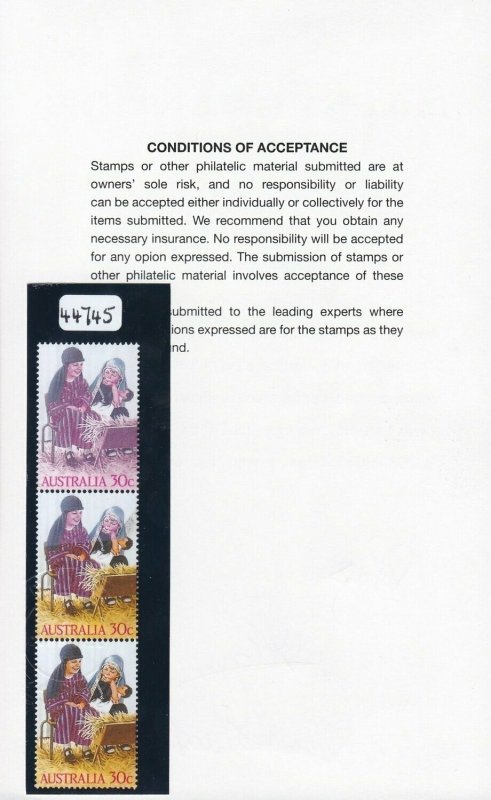 Australia 1986 Christmas 30c Strip Yellow Omitted - Image 4