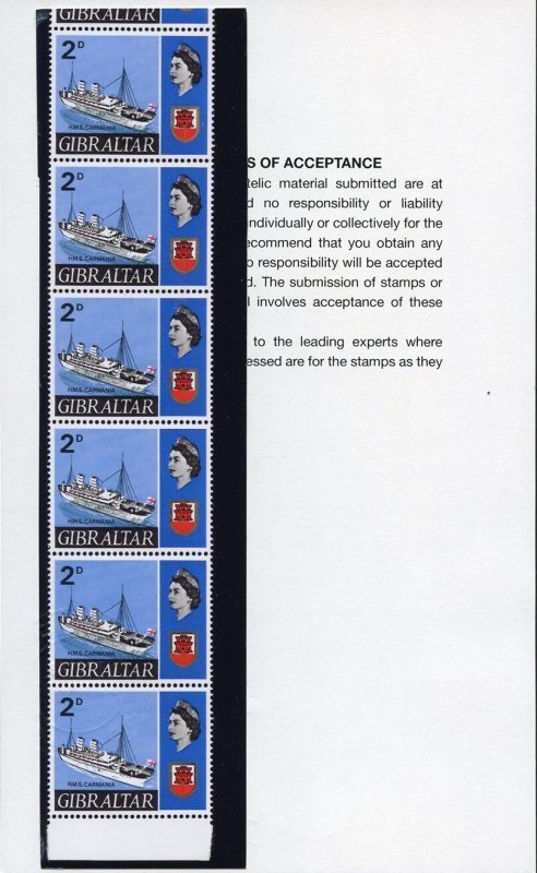 Gibraltar 1967 HMS Carmania 2d Grey-Blue Omitted - Image 4