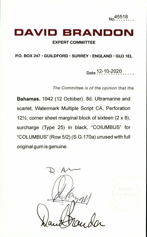 Bahamas 1942 Landing Columbus 8d COIUMBUS for COLUMBUS - Image 3