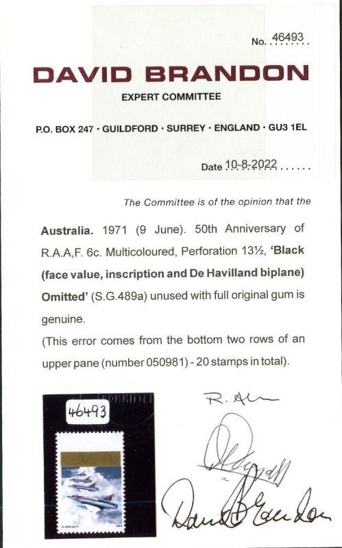 Australia 1971 Anniversary RAAF Black Omitted - Image 3