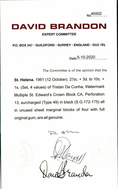 St Helena 1961 Tristan Relief Fund Set - Image 3
