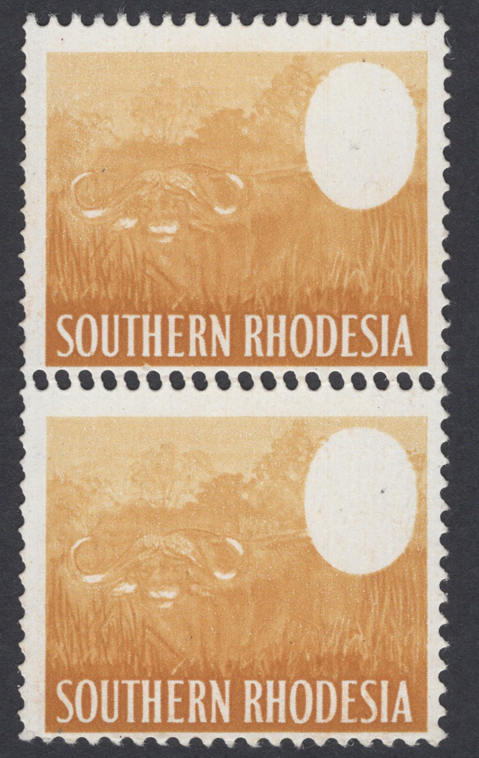 Southern Rhodesia 1964 1d Buffalo Reddish Violet Omitted