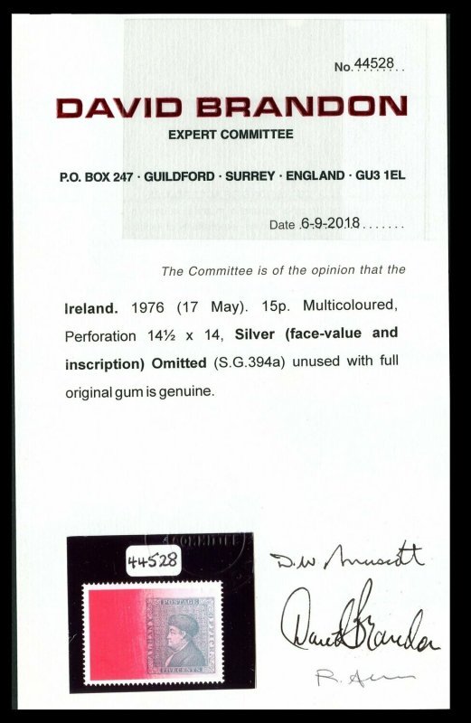 Ireland 1976 American Revolution 15p Silver Omitted - Image 3