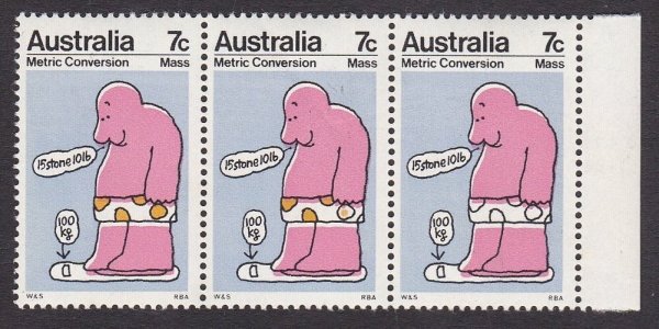 Australia 1973 Metric Conversion 7c Yellow Omitted