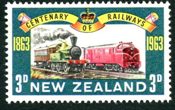 New Zealand 1963 Railway 3d Blue Omitted