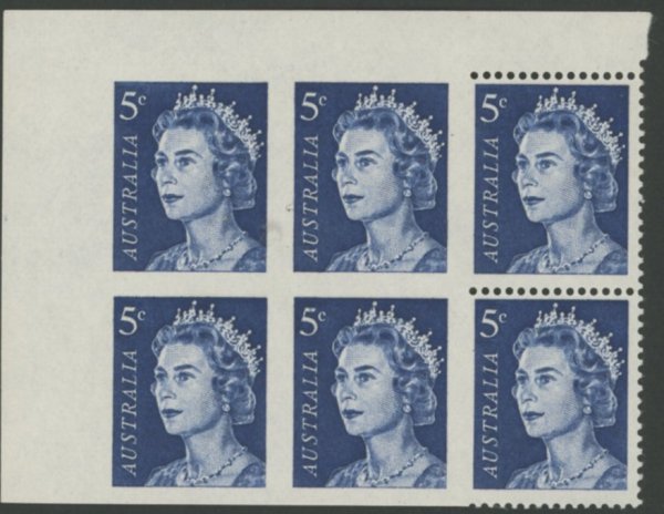 Australia 1966 5c Deep Blue Imperforate