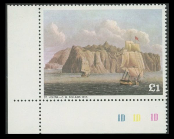 St Helena 1976 Aquatints & Lithos £1 Gold Omitted