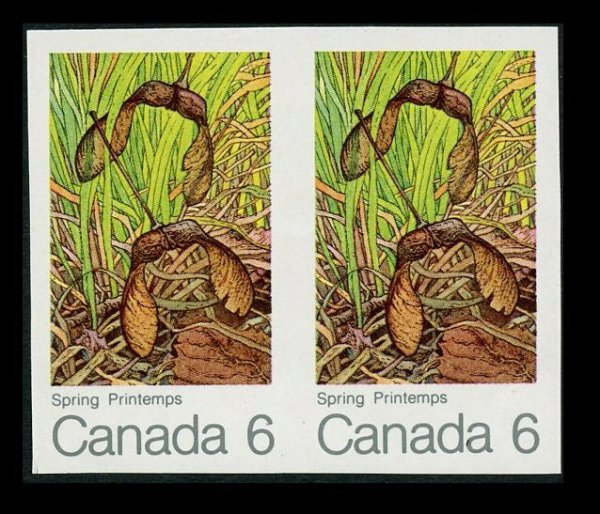 Canada 1971 Four Seasons 6c Horizontal Pair Imperforate