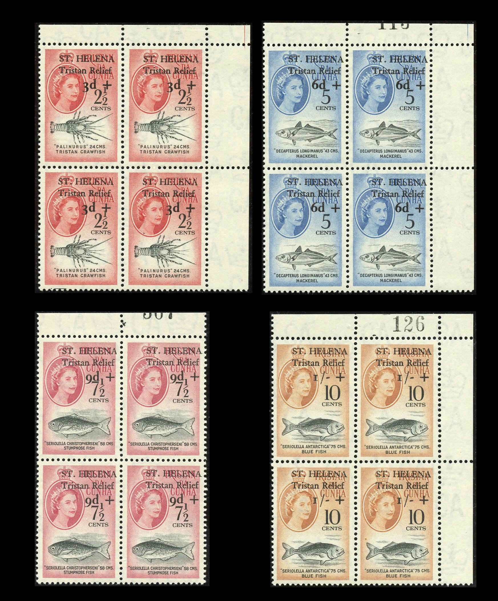 St Helena 1961 Tristan Relief Fund Set