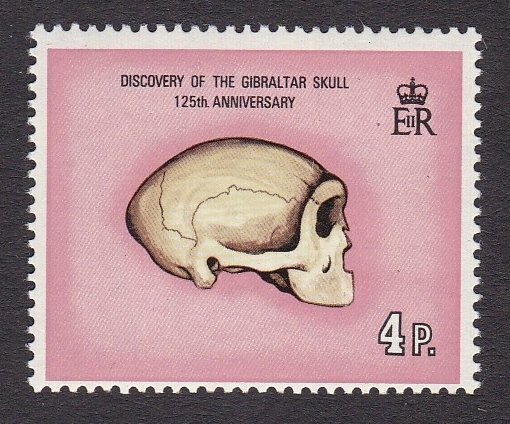 Gibraltar 1973 4p Skull Gold Omitted