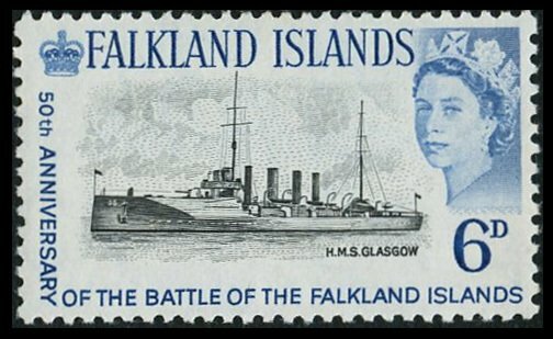 Falkland Islands 1964 HMS Glasgow Error