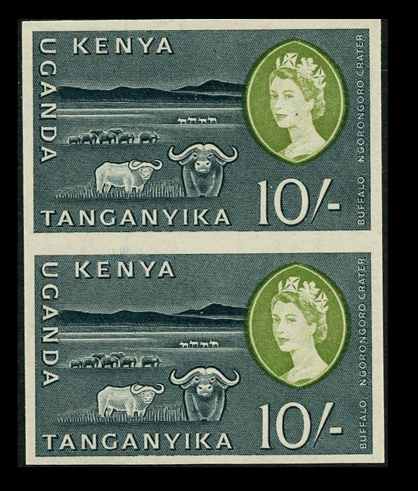 Kenya Uganda Tanganyika 1960 10/- Buffalo Imperforate