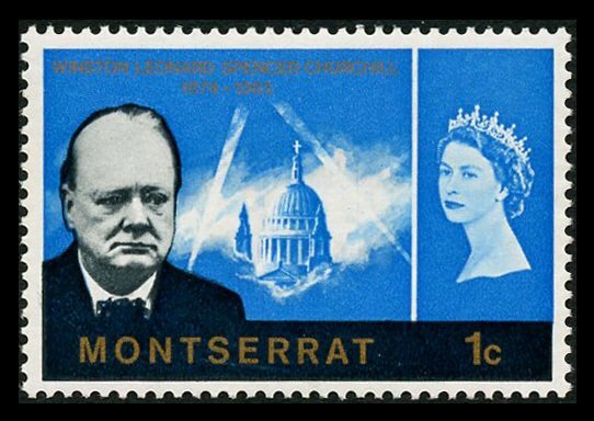Montserrat 1966 Churchill 1c Cerise Omitted