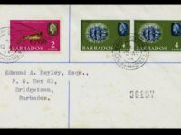 Barbados 1965 Sea Urchin 4c Horizontal Pair Imperforate