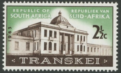 South Africa 1963 2½c Transkei Assembly Green Omitted - Image 3