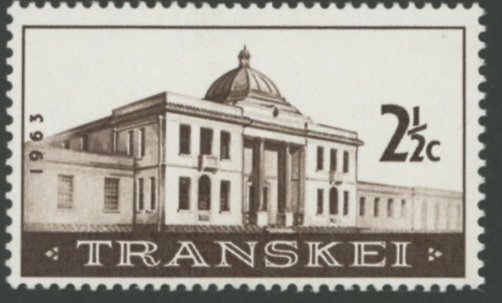 South Africa 1963 2½c Transkei Assembly Green Omitted