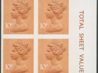 1976 10p Orange-Brown Imperforate