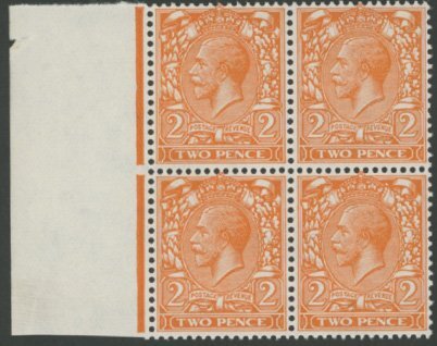 1924 2d Orange No Watermark Block
