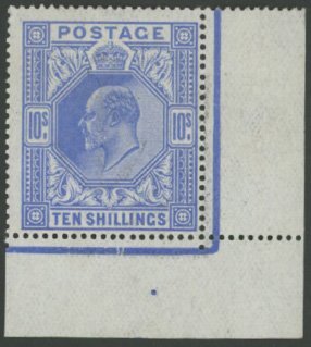 1911 10/- Blue Unmounted Mint Gem.SG319