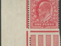 1902 1d Scarlet Imperforate To Margin Rarity.