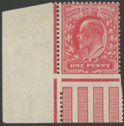 1902 1d Scarlet Imperforate To Margin Rarity.