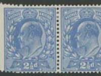 1911 2½​d Dull Blue Imperf. To Sheet Margin.