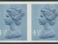 1973 4½p Grey-Blue Imperforate Pair