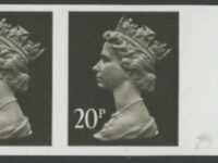 1989 20p Brownish Black Imperforate Pair