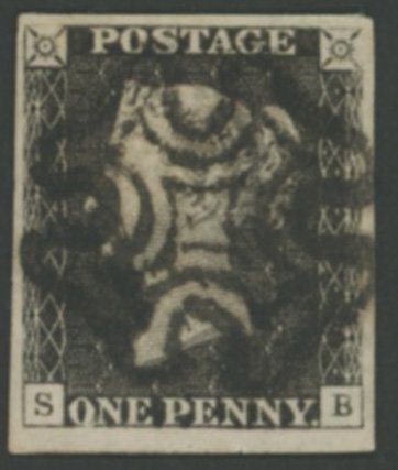 1840 1d Grey-Black (Plate X) Lettered S-B