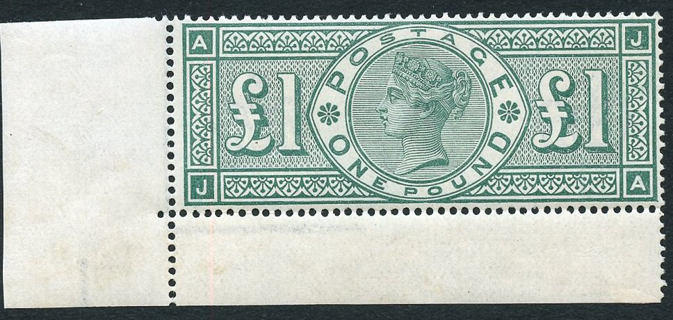 1891 £1 Green Post Office Fresh Unmounted Mint Corner Example