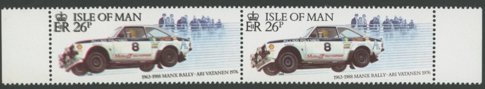 Isle Of Man 1988 Motor Sport 26p Black Printing Triple