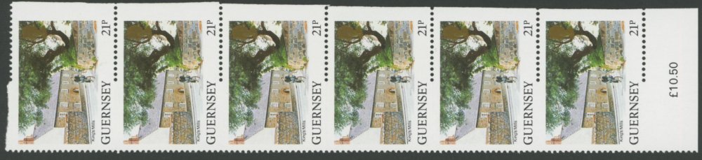 Guernsey 1984 21p Kings Mills Imperforate Strip