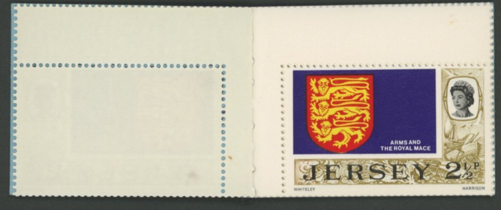 Jersey 1970 Martello Tower Booklet 10p Pane Gold Omitted