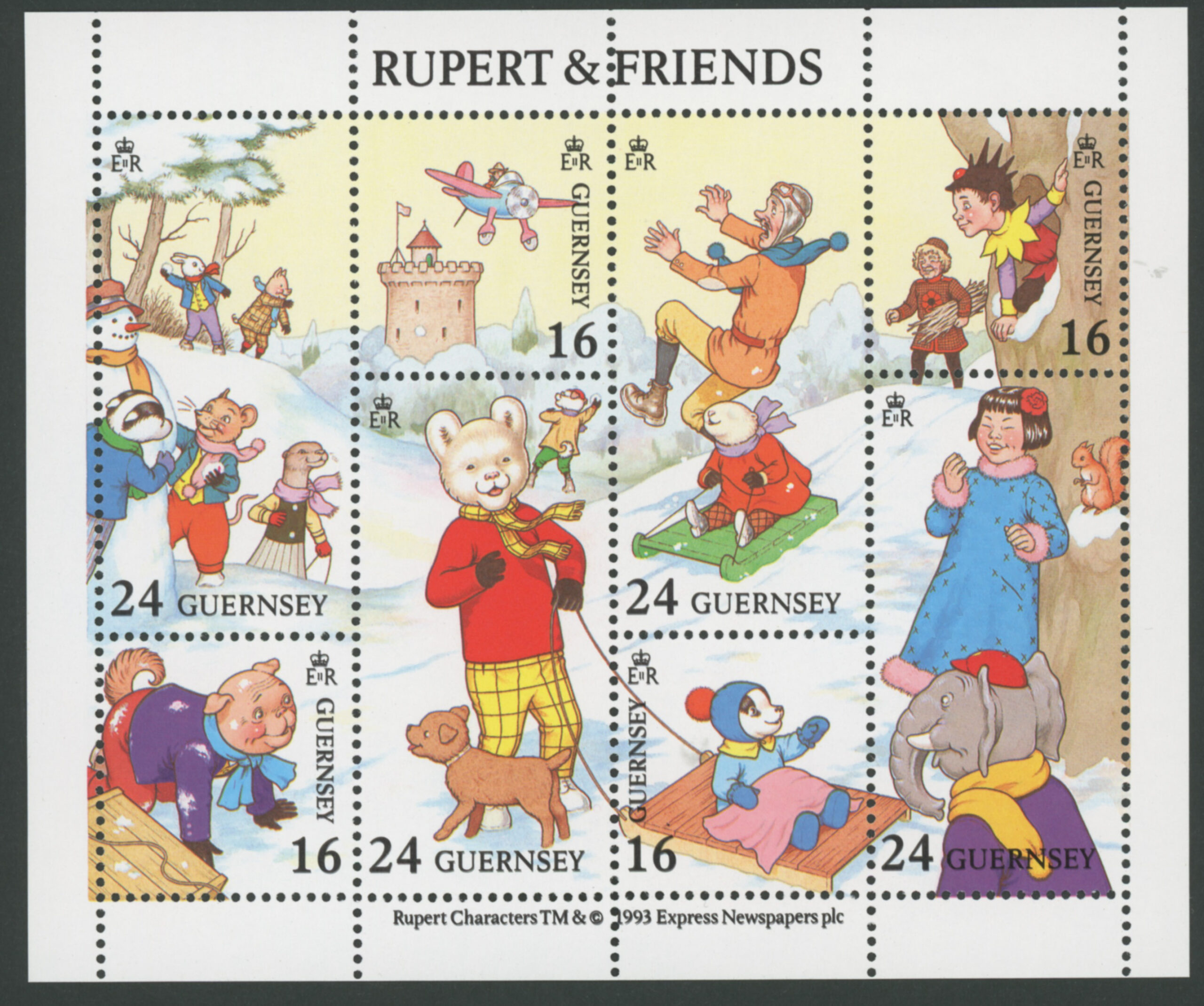Guernsey 1993 Rupert The Bear. The Double Black Sheet