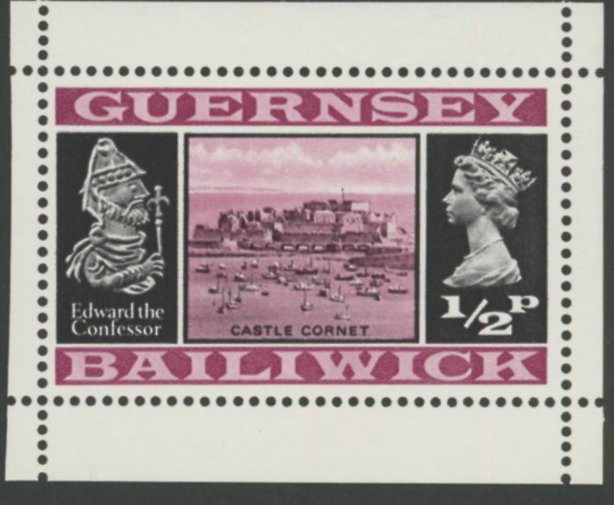 Guernsey 1971 Castle Cornet Pane Staggering Purple Shift - Image 3