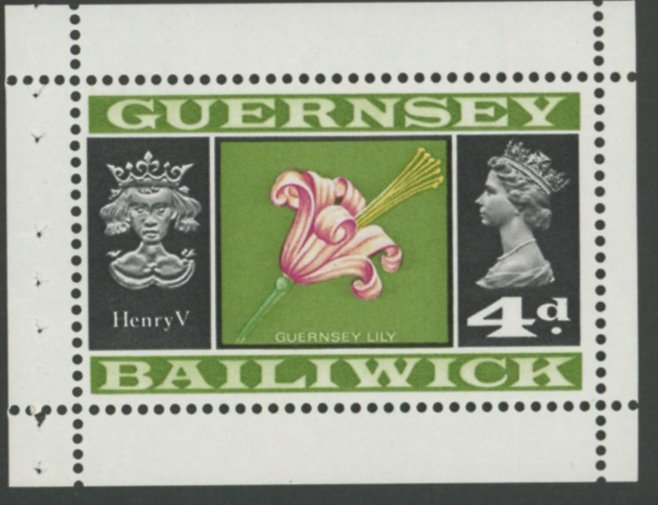 Guernsey 1969 4d Lily Yellow Omitted - Image 3