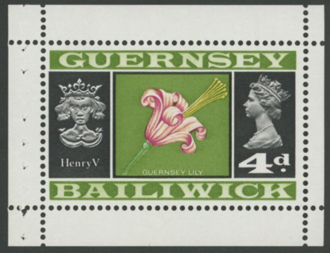 Guernsey 1971 2p Lily Emerald Omitted Used - Image 2