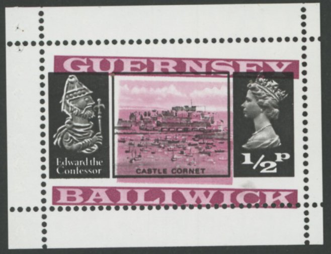 Guernsey 1971 Castle Cornet Pane Staggering Purple Shift