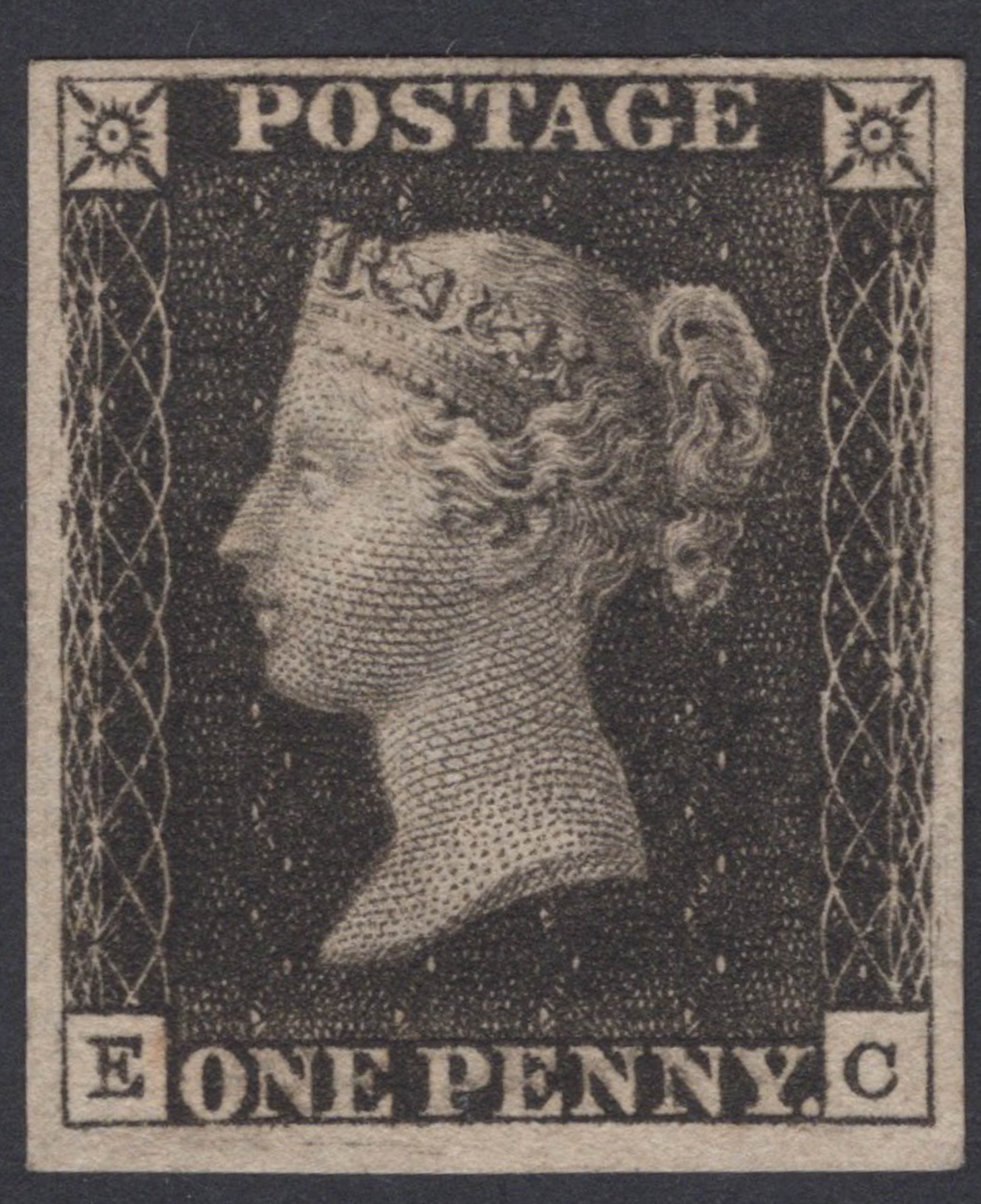 1840 1d Black (Plate V) Lettered E-C Extremely Fine Mint